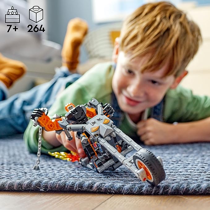 LEGO Marvel Ghost Rider Mech &amp Bike Building Toy for Boys &amp Girls Ages 7+ - Marvel Superhero Toy W/Movable Action Figure - Gift for Kids &amp Fans - 76245