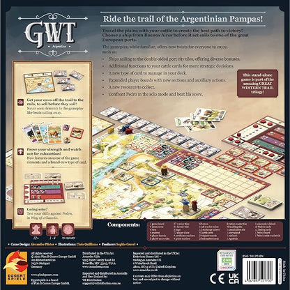 Great Western Trail 2nd Edition Argentina Board Game - Cattle Ranching Adventure in the Pampas! Strategy Game for Kids &amp Adults Ages 12+ 1-4 Players 75-150 Min Playtime Made by Eggertspiele
