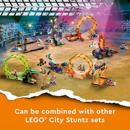 LEGO City Stuntz The Knockdown Stunt Challenge Playset 60341 Adventure TV Series Action Toy for Kids Aged 5 Plus with Stunt Bike Racer &amp Accessories
