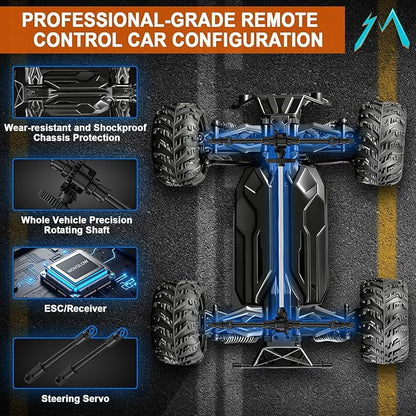 Fast Remote Control Car RC Cars 1:16 4WD High Speed Motor for Adults 30+KPH 2.4GHz Remote Control with No Delay Off Road RC Truck All Terrains RC Cars for Professional Enthusiast