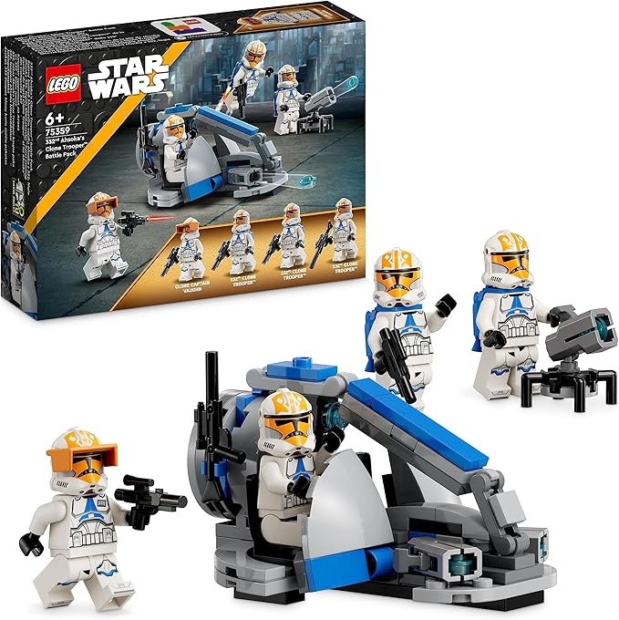 Lego Star Wars 332nd Ahsoka Company Clone Troopers Battle Pack - The Clone Wars Building Kit with Speeder Vehicle Tenon Launcher and Minifigures - Gift for Children from 6 Years Old 75359