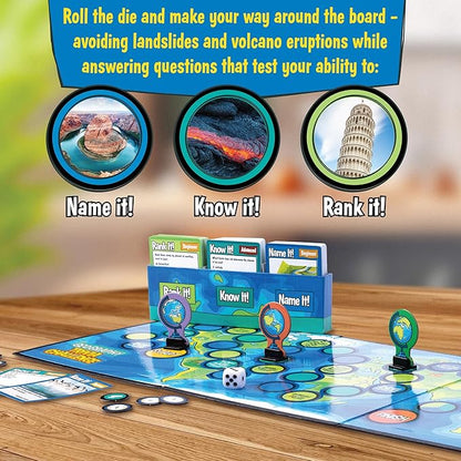 MindWare Geography Trivia Challenge - Board Game for Kids 8-12 and Up - Fun Trivia with 432 Double-Sided Question Cards - Educational Geography Game - Ages 8 and Up