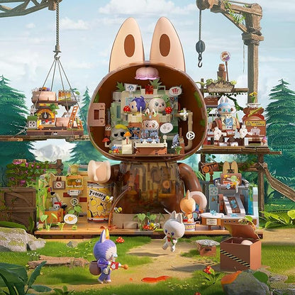 POP MART The Monsters Forest Secret Base Series Blocks-Juice Maker Labubu Building Toy Set Interactive Building Toy for Kids Boys and Girls