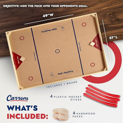 Carrom Champion Nok Hockey Game (Large) — Wooden Board Games for Adults &amp Children — Indoor and Outdoor Games for Family — Sports Board Games