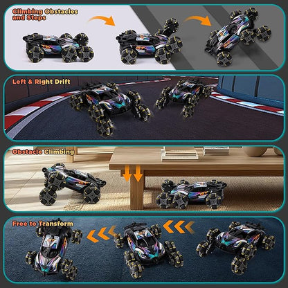 Cool 6 Wheel Gesture Control RC Stunt Car Double Sided Climbing with Music &amp Spray Boys &amp Girls Ages 6 7 8-12 Ideal Christmas &amp Birthday Gift