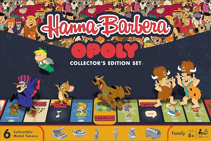 Hanna-Barbera Opoly - Game for All Ages by Masterpieces - Board Games for Families - Opoly Style Cartoon Strategy Board Game