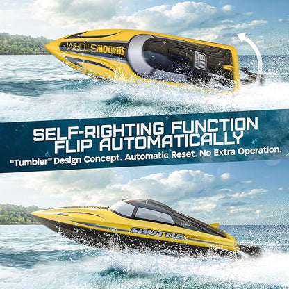 BEZGAR RC Boat - 32+ KPH Fast Remote Control Boat for Pool Lake &amp Salt Water 2.4GHz Speed Boats for Adults &amp Kids Summer Water Beach Toys Birthday Gifts for Boys &amp Girls Age 8-12 Years