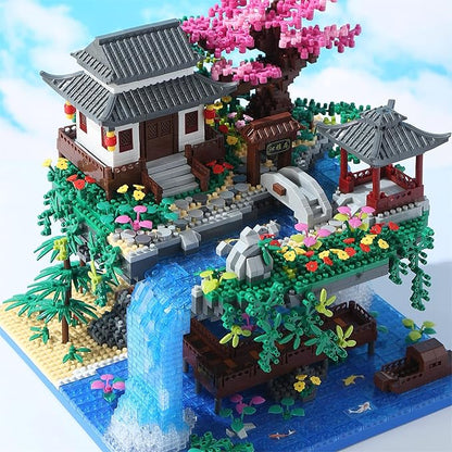 Cherry Blossom Tree Building Set with Gift Box Original Music Cherry Blossom Tree House(Type :Symphony) Japanese Sakura Tree House Lights Building Kit3320 Pcs Cherry Bonsai Building Set.
