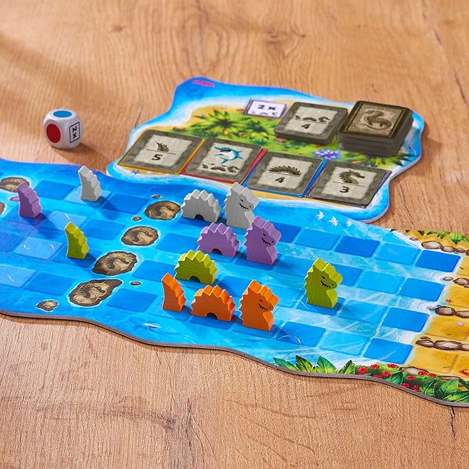 HABA Water Dragons: Kids Board Game and Fast-Paced Dice Game with Wooden Components for Ages 5 and up Made in Germany