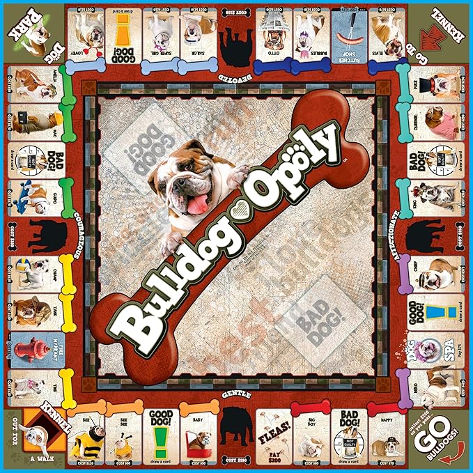 Late for The Sky Bulldog-Opoly Board Game – Bulldog Lovers Family Game Property Trading Dog Theme 2–6 Players Ages 8+ Great Gift for Dog Owners