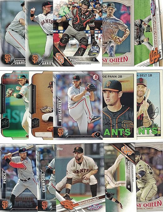 San Francisco Giants / 100 Different Giants Baseball Cards from 2025-2000! Buster Posey! Includes Topps Bowman Upper Deck and more!