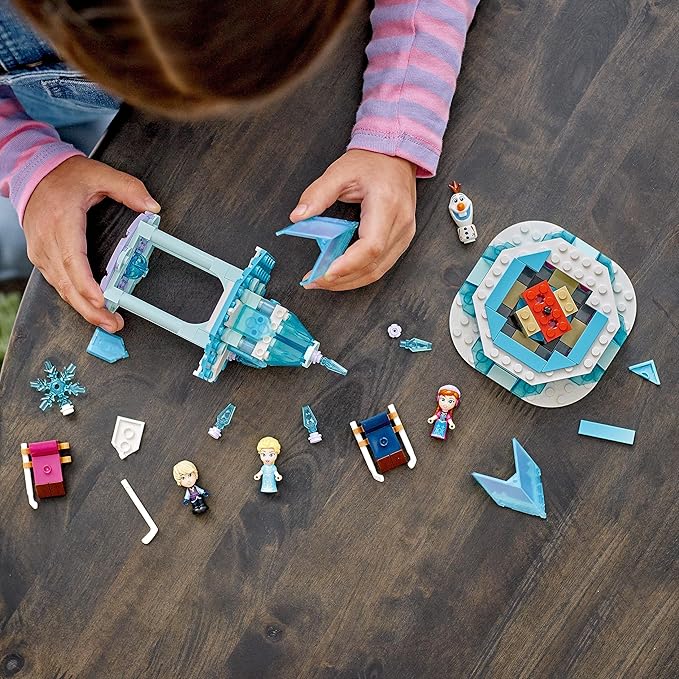 LEGO Disney Frozen Anna and Elsa’s Magical Carousel 43218 Ice Palace Building Toy Set with Disney Princess Elsa Anna and Olaf Great Birthday Gift for 6 Year Olds