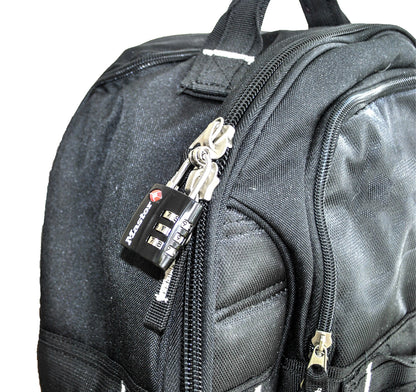 Master Lock Black TSA-Approved Luggage Lock with Wide Lock Body and Thin, Durable Steel Shackle, Zipper Lock for Backpacks, Luggage, 4680DBLK
