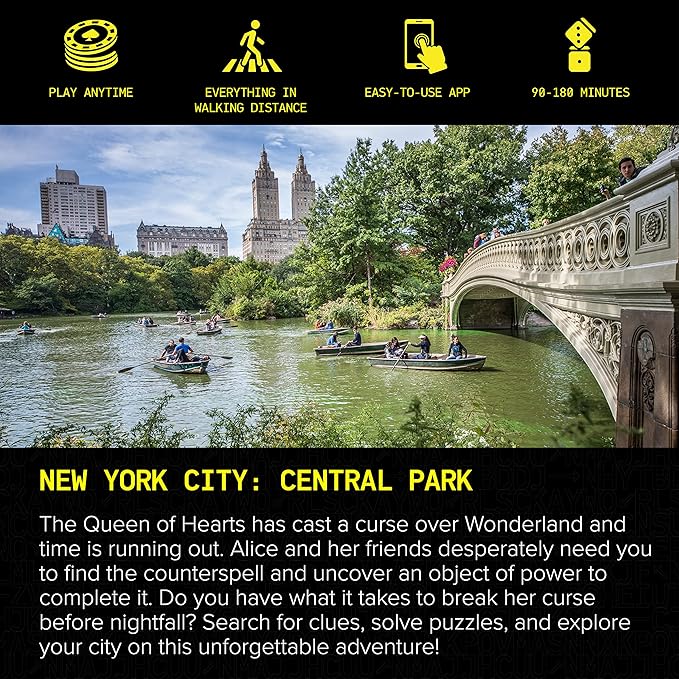 Outdoor Escape Room I Central Park New York City I Escape The City I Multi-Player Mystery Escape Room Hunt I Interactive Puzzle Game for Your City