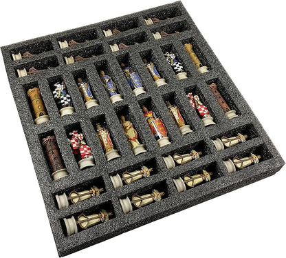 HPL Medieval Times Crusades King Richard Christian Knights Chess Set with 17 Maltese Board