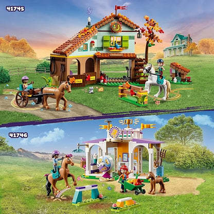 Lego Friends Autumn’s Horse Stable 41745 Building Toy Role-Play Fun for Kids Ages 7+ with 2 Mini-Dolls and 2 Horses Carriage and Riding Accessories A Gift Birthday Gift for Kids Who Love Horses