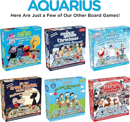 Aquarius Charlie Brown Christmas Journey Board Game- Fun for Kids &amp Adults - Officially Licensed Peanuts Merchandise &amp Collectibles Blue White